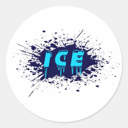 Sticker Rond Typographie de Graffiti sur Glace Design d'Art de (Devant)