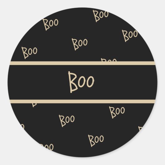 Sticker Rond Typographie de Halloween boo (Devant)