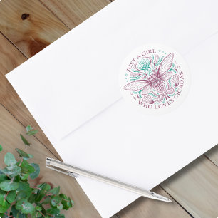 Sticker Rond Typographie De Ligne Juste Une Fille Qui Aime Les 