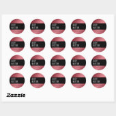 Sticker Rond Typographie de luxe moderne simple noir (Feuille)