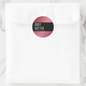 Sticker Rond Typographie de luxe moderne simple noir (Sac)