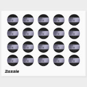Sticker Rond Typographie de luxe moderne simple noir classique (Feuille)