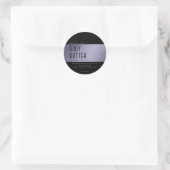 Sticker Rond Typographie de luxe moderne simple noir classique (Sac)