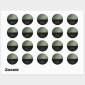 Sticker Rond Typographie de luxe moderne simple noir produit cl (Feuille)
