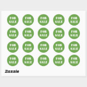 Sticker Rond Typographie de mot d'impression VERT À VENDRE (Feuille)