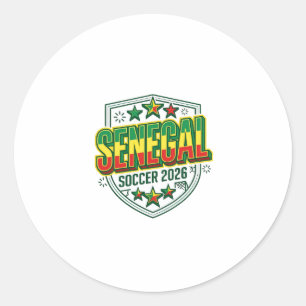 Sticker Rond Typographie de pays audacieux Football Sénégal 202