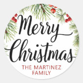 Sticker Rond Typographie de script Joyeux Noël (Devant)