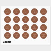 Sticker Rond Typographie de script manuscrit en terracotta uni (Feuille)