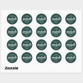 Sticker Rond Typographie de script moderne graduation verte (Feuille)