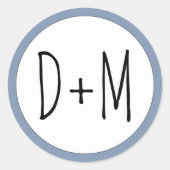 Sticker Rond Typographie des initiales dessinées à la main mari (Devant)