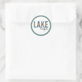 Sticker Rond Typographie d'impression de Lake Life Cheetah (Sac)