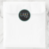 Sticker Rond Typographie d'impression de Lake Life Cheetah (Sac)