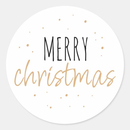 Sticker Rond Typographie dorée Joyeux Noël (Devant)