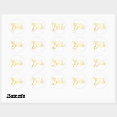 Sticker Rond Typographie dorée Team Bride (Feuille)