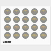 Sticker Rond Typographie en gras gris jaune Bat mitzvah personn (Feuille)