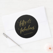Sticker Rond Typographie Gold et Black Glam Cinquante et fabule (Enveloppe)