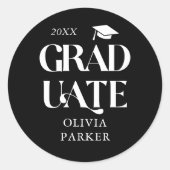 Sticker Rond Typographie grace noire (Devant)