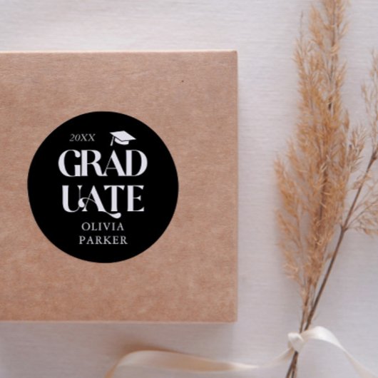 Sticker Rond Typographie grace noire