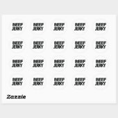 Sticker Rond Typographie Gras de Beef Jerky (Feuille)