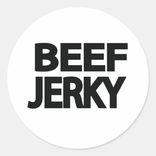 Sticker Rond Typographie Gras de Beef Jerky (Devant)