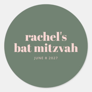 Sticker Rond Typographie Gras Rose bleu vert personnalisé