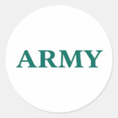 Sticker Rond Typographie Gras Style Militaire Minimal Texte (Devant)