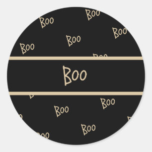 Sticker Rond Typographie Halloween boo