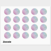 Sticker Rond Typographie holographique de luxe moderne simple (Feuille)