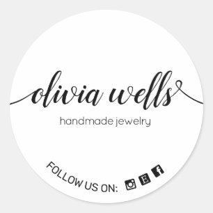 Sticker Rond Typographie manuscrite de script Social Media Icon