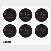 Sticker Rond Typographie Merci rose clair (Feuille)