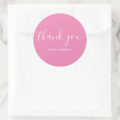 Sticker Rond Typographie Merci rose clair (Sac)