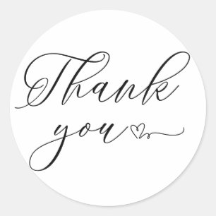 Sticker Rond Typographie Merci Texte noir