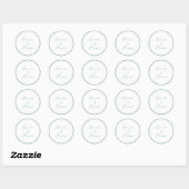 Sticker Rond Typographie minimale Élégant à Timeless Vert (Feuille)