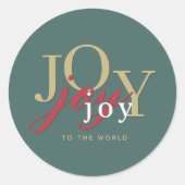 Sticker Rond Typographie minimale moderne Joie à la fête mondia (Devant)