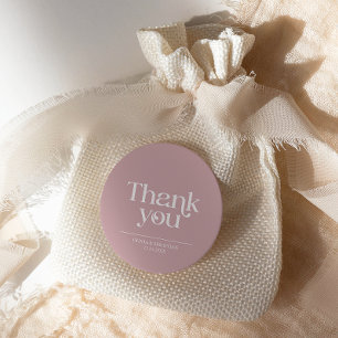 Sticker Rond Typographie minimaliste moderne Dusty Mariage Rose