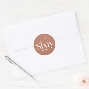 Sticker Rond Typographie minimaliste moderne simple 60e anniver