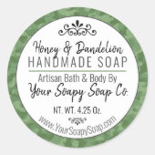 Sticker Rond Typographie moderne Camouflage vert savon pour hom (Devant)