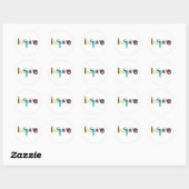 Sticker Rond Typographie moderne, créative et joyeuse d'Inspire (Feuille)