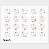 Sticker Rond Typographie moderne Dandelion Mariage Personnalisé (Feuille)
