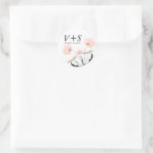 Sticker Rond Typographie moderne Dandelion Mariage Personnalisé (Sac)