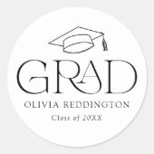 Sticker Rond Typographie moderne Diplôme de Casquette (Devant)