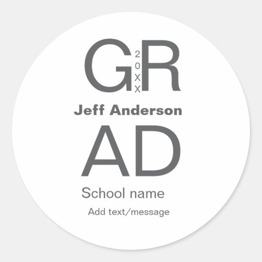 Sticker Rond Typographie moderne graduation simple minimum c (Devant)