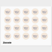 Sticker Rond Typographie moderne Gras Mariage Cream Navy (Feuille)