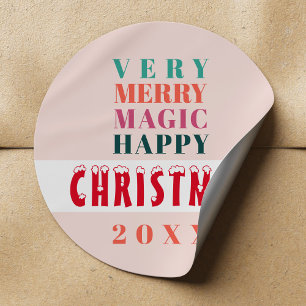 Sticker Rond Typographie moderne Joyeux Noël