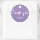 Sticker Rond Typographie moderne Lavender Mariage minimal (Sac)