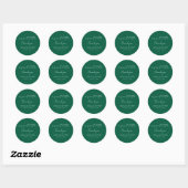 Sticker Rond Typographie moderne Mariage Merci (Feuille)
