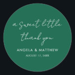 Sticker Rond Typographie moderne Mariage Merci<br><div class="desc">Partagez votre gratitude avec un cadeau qu'ils aimeront. Nos autocollants de remerciement personnalisés pour les mariages sont la façon parfaite de commémorer votre journée spéciale tout en remerciant vos invités d'en faire partie. Donnez à vos invités un beau rappel pratique de l'amour et de la joie que vous avez partagé,...</div>