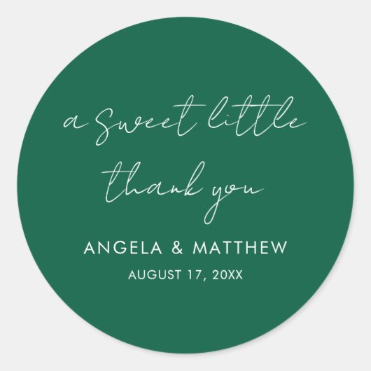 Sticker Rond Typographie moderne Mariage Merci (Devant)