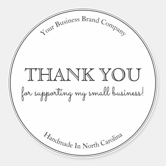 Sticker Rond Typographie moderne Merci (Devant)