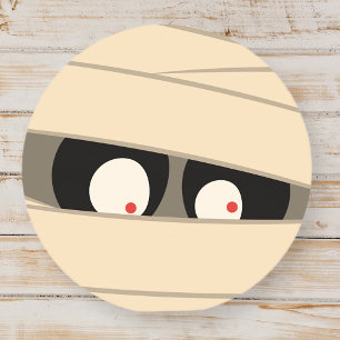 Sticker Rond Typographie moderne Mummy Monster Halloween